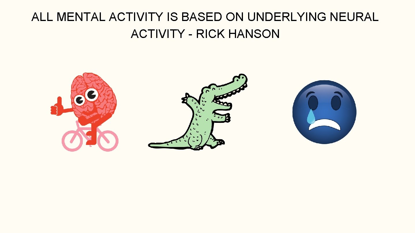 ALL MENTAL ACTIVITY IS BASED ON UNDERLYING NEURAL ACTIVITY - RICK HANSON 
