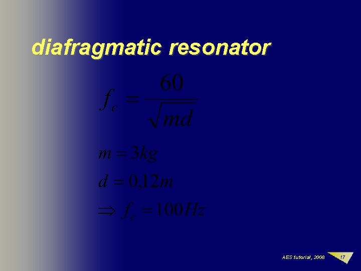 diafragmatic resonator AES tutorial, 2008 17 