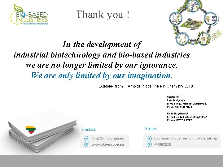 Thank you ! In the development of industrial biotechnology and bio-based industries we are