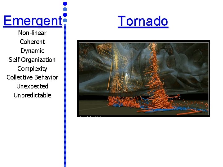 Emergent Non-linear Coherent Dynamic Self-Organization Complexity Collective Behavior Unexpected Unpredictable Tornado 