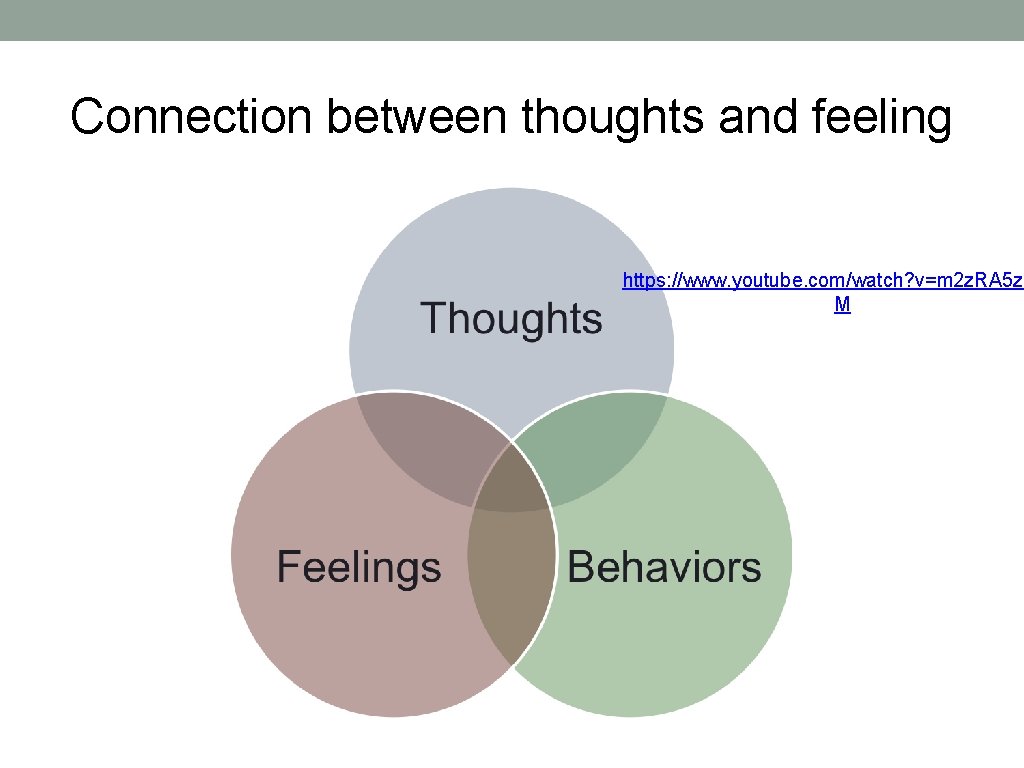 Connection between thoughts and feeling https: //www. youtube. com/watch? v=m 2 z. RA 5
