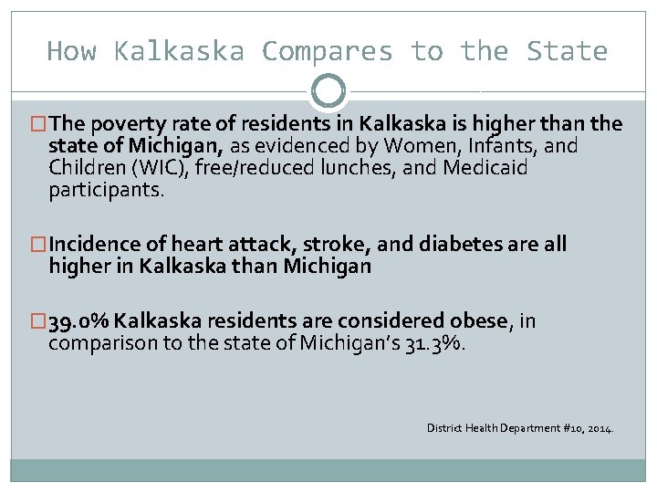 How Kalkaska Compares to the State �The poverty rate of residents in Kalkaska is