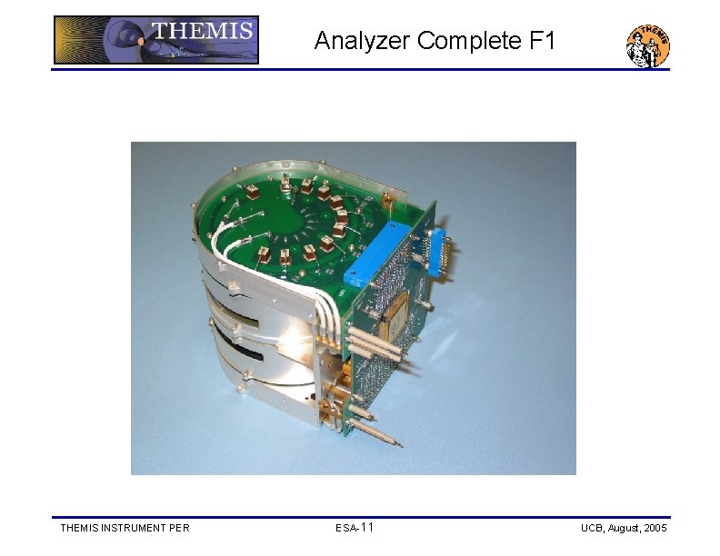 Analyzer Complete F 1 THEMIS INSTRUMENT PER ESA-11 UCB, August, 2005 