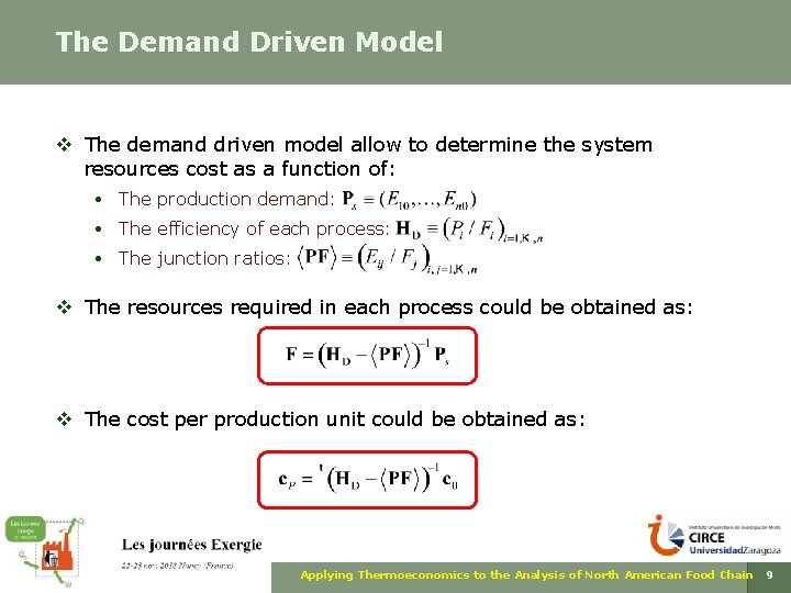 The Demand Driven Model v The demand driven model allow to determine the system