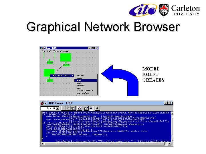 Graphical Network Browser MODEL AGENT CREATES 