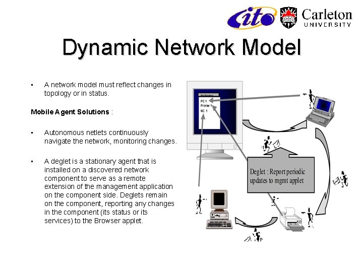 Dynamic Network Model • A network model must reflect changes in topology or in