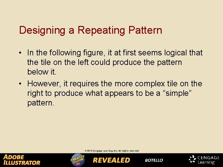 Designing a Repeating Pattern • In the following figure, it at first seems logical