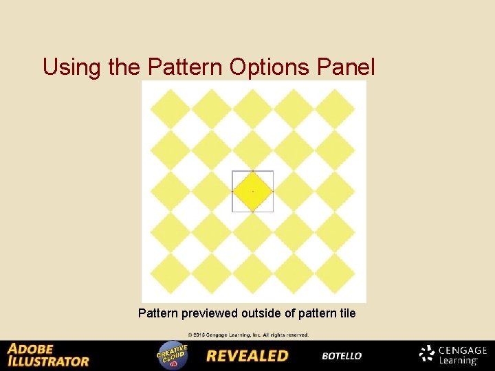 Using the Pattern Options Panel Pattern previewed outside of pattern tile 