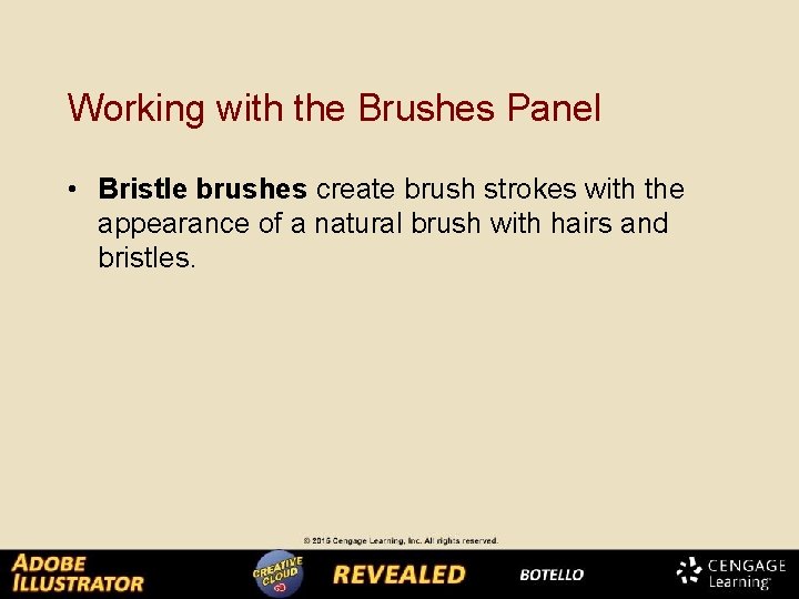 Working with the Brushes Panel • Bristle brushes create brush strokes with the appearance