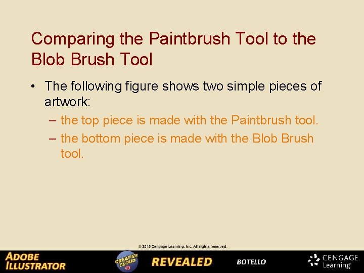 Comparing the Paintbrush Tool to the Blob Brush Tool • The following figure shows