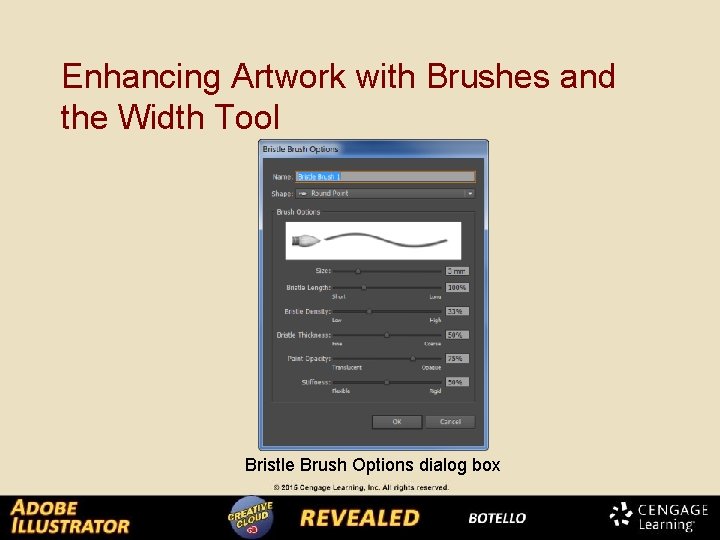 Enhancing Artwork with Brushes and the Width Tool Bristle Brush Options dialog box 