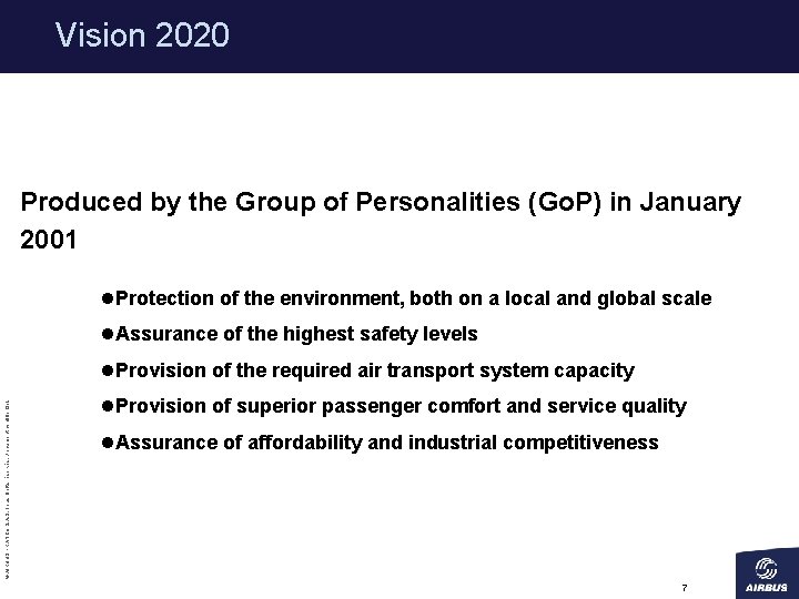  Vision 2020 Produced by the Group of Personalities (Go. P) in January 2001