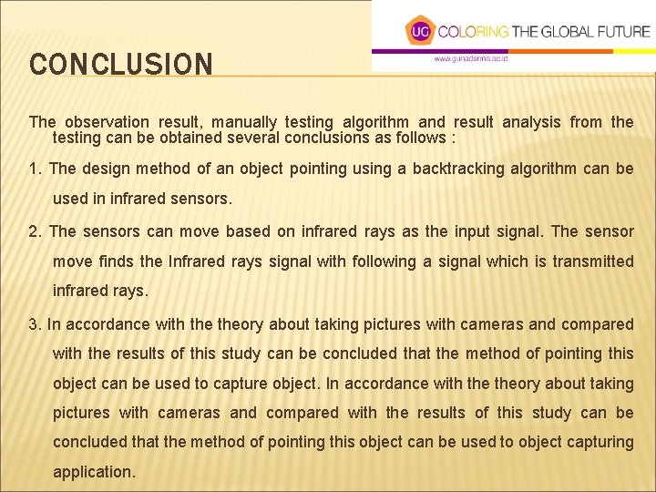 CONCLUSION The observation result, manually testing algorithm and result analysis from the testing can