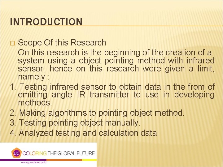 INTRODUCTION Scope Of this Research On this research is the beginning of the creation