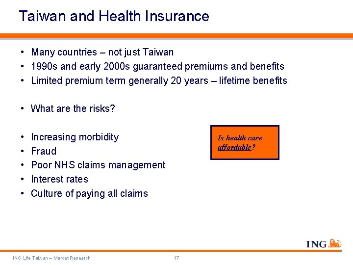 Taiwan and Health Insurance • Many countries – not just Taiwan • 1990 s