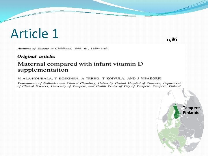 Article 1 1986 Tampere, Finlande 