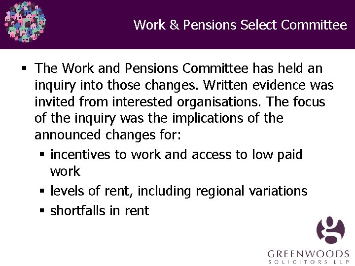Work & Pensions Select Committee § The Work and Pensions Committee has held an Work & Pensions Select Committee § The Work and Pensions Committee has held an