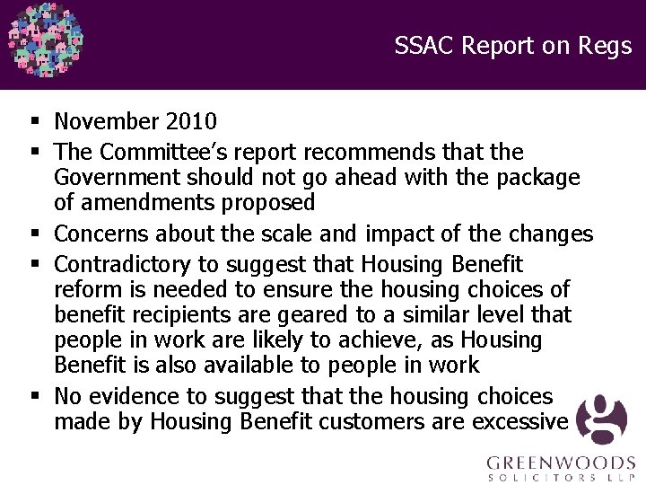 SSAC Report on Regs § November 2010 § The Committee’s report recommends that the