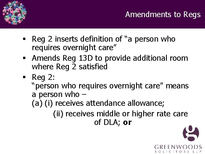 Amendments to Regs § Reg 2 inserts definition of “a person who requires overnight Amendments to Regs § Reg 2 inserts definition of “a person who requires overnight
