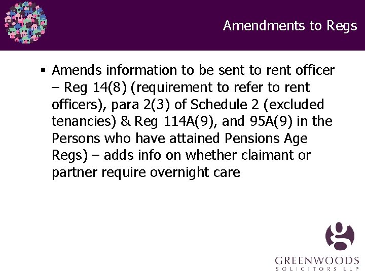 Amendments to Regs § Amends information to be sent to rent officer – Reg