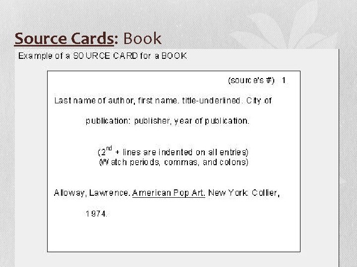 Source Cards: Book 