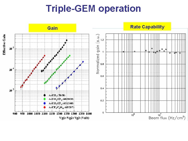 Triple-GEM operation Gain Rate Capability 