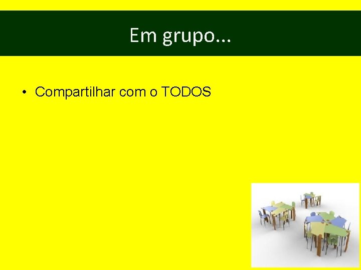 Em grupo. . . • Compartilhar com o TODOS 