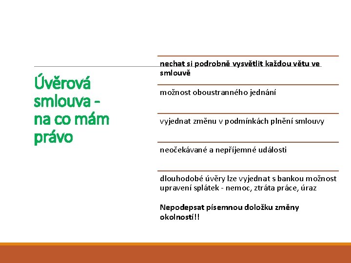 Úvěrová smlouva na co mám právo nechat si podrobně vysvětlit každou větu ve smlouvě