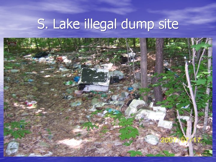 S. Lake illegal dump site 