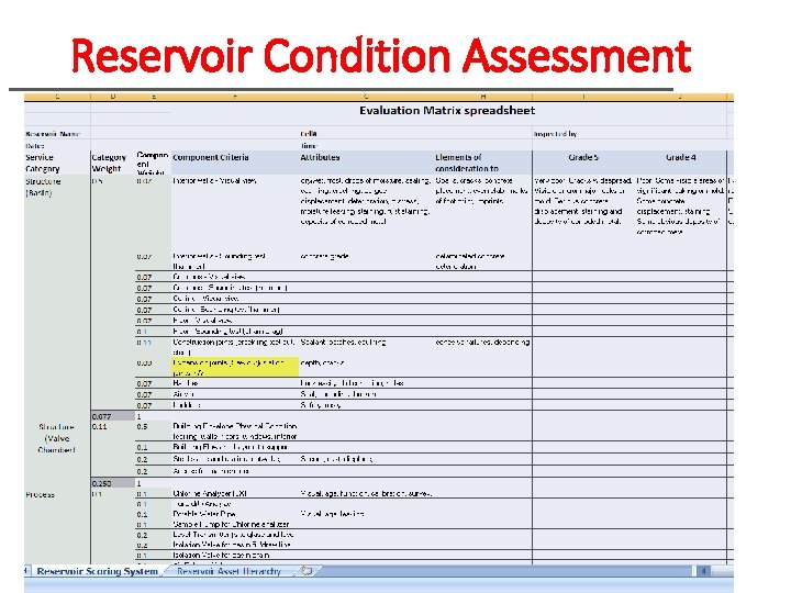 Reservoir Condition Assessment 
