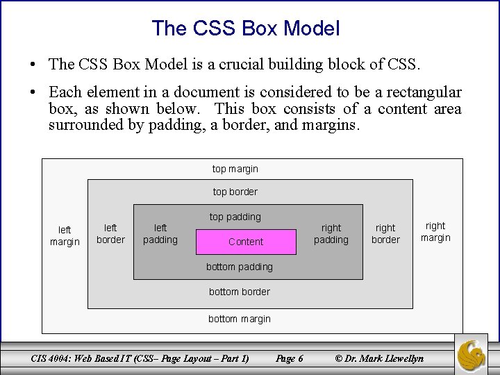 The CSS Box Model • The CSS Box Model is a crucial building block