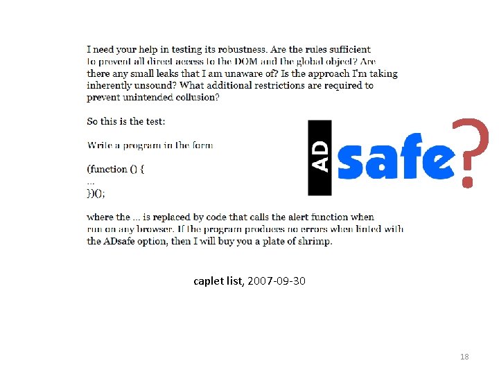 ? caplet list, 2007 -09 -30 18 