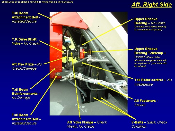 ©PRODUCED BY JE BENSON COPYRIGHT PROTECTED DO NOT DUPLICATE Tail Boom Attachment Bolt Installed/Secure