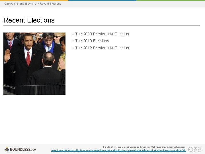 Campaigns and Elections > Recent Elections • The 2008 Presidential Election • The 2010