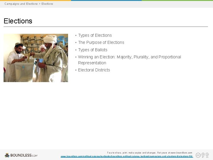 Campaigns and Elections > Elections • Types of Elections • The Purpose of Elections