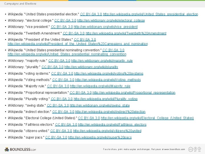 Campaigns and Elections • Wikipedia. "United States presidential election. " CC BY-SA 3. 0