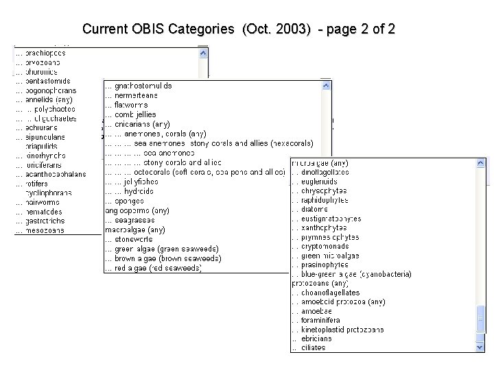 Current OBIS Categories (Oct. 2003) - page 2 of 2 
