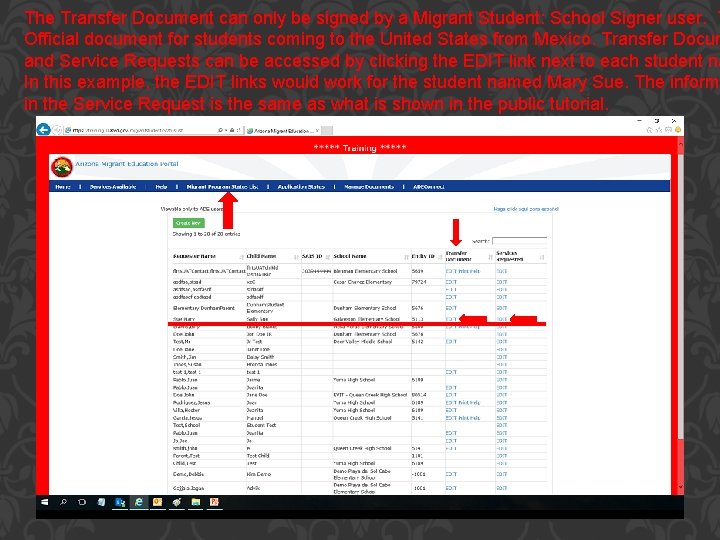 The Transfer Document can only be signed by a Migrant Student: School Signer user.