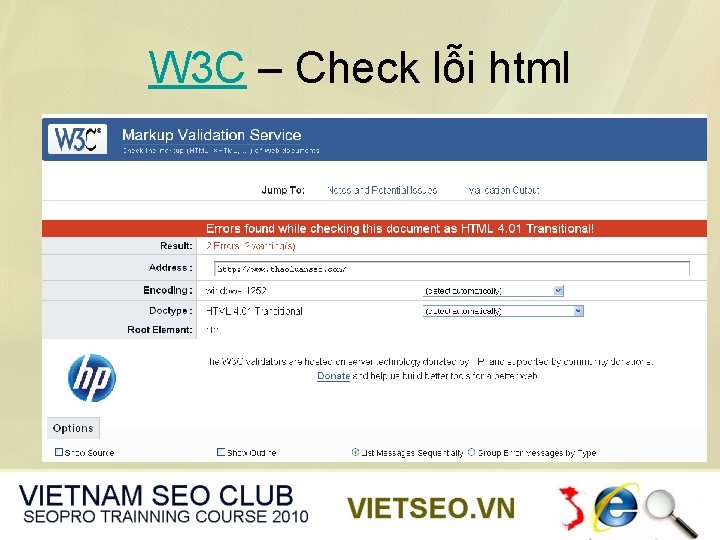 W 3 C – Check lỗi html 