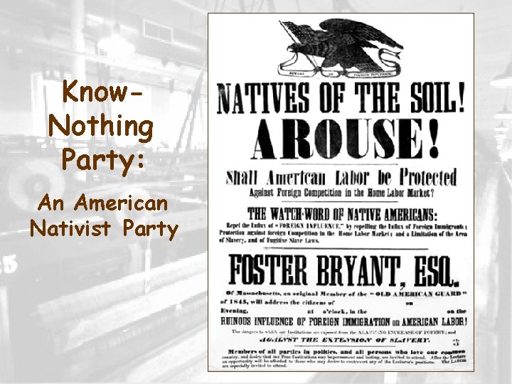 Know. Nothing Party: An American Nativist Party 