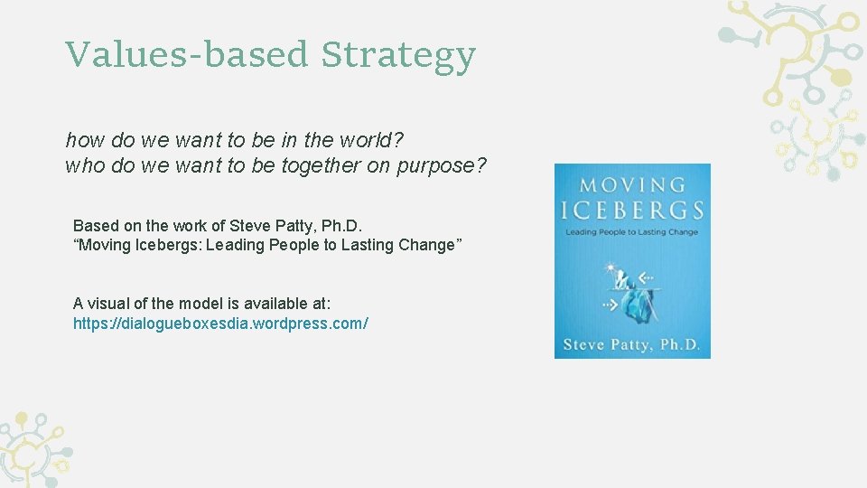 Values-based Strategy how do we want to be in the world? who do we