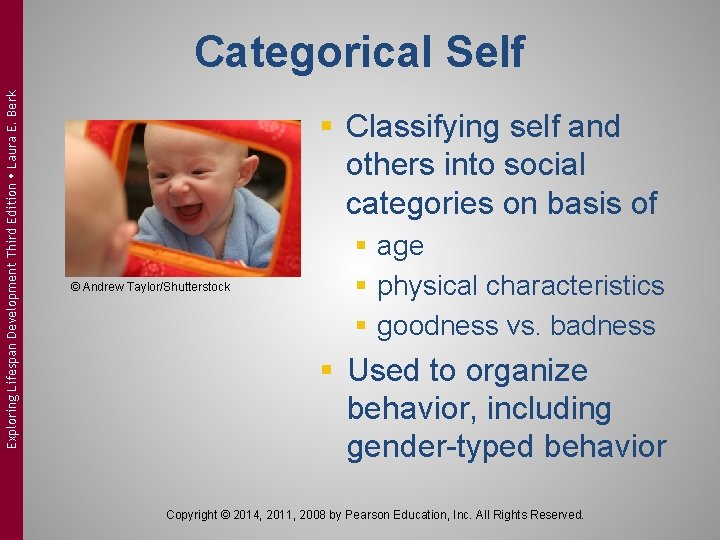 Exploring Lifespan Development Third Edition Laura E. Berk Categorical Self § Classifying self and