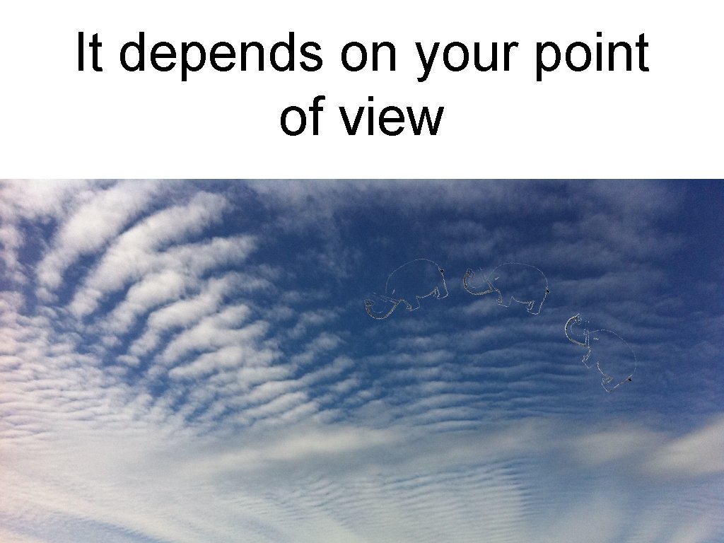 It depends on your point of view It depends on your point of view