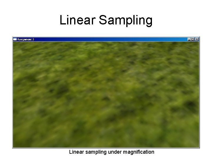 Linear Sampling Linear sampling under magnification 