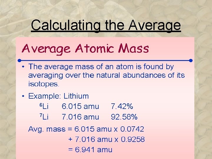 Calculating the Average 