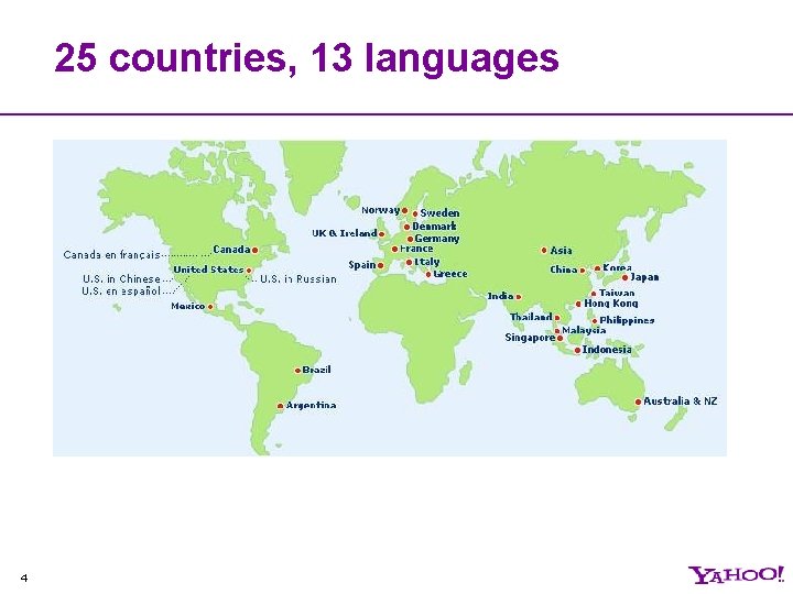 25 countries, 13 languages 4 