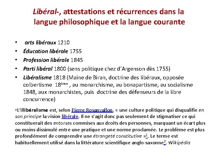 Libéral-, attestations et récurrences dans la langue philosophique et la langue courante • arts