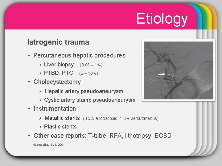 Etiology WINTER Iatrogenic trauma Template • Percutaneous hepatic procedures › Liver biopsy › PTBD,