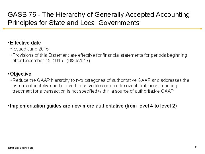 GASB 76 - The Hierarchy of Generally Accepted Accounting Principles for State and Local