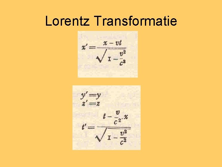 Lorentz Transformatie 
